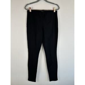 Theory Women's Pull On Pants Slim Black Sz 8 Career Elastic‎ Stretch Flat Front